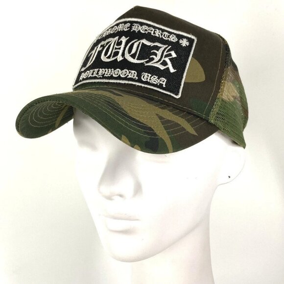 CHROME HEARTS CH Camouflage Logo hat cap baseball mesh cap cotton Green - Picture 1 of 16